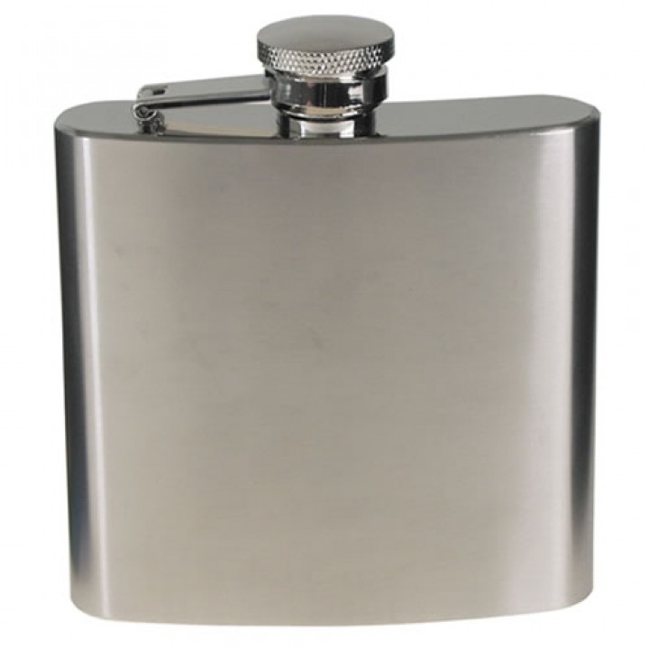 Ploskačka 170 ml (6 OZ) chróm mat STRIEBORNÁ