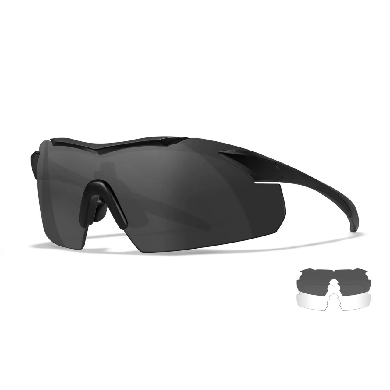 Okuliare strelecké WX VAPOR sada 2 sklá ČIERNY rám