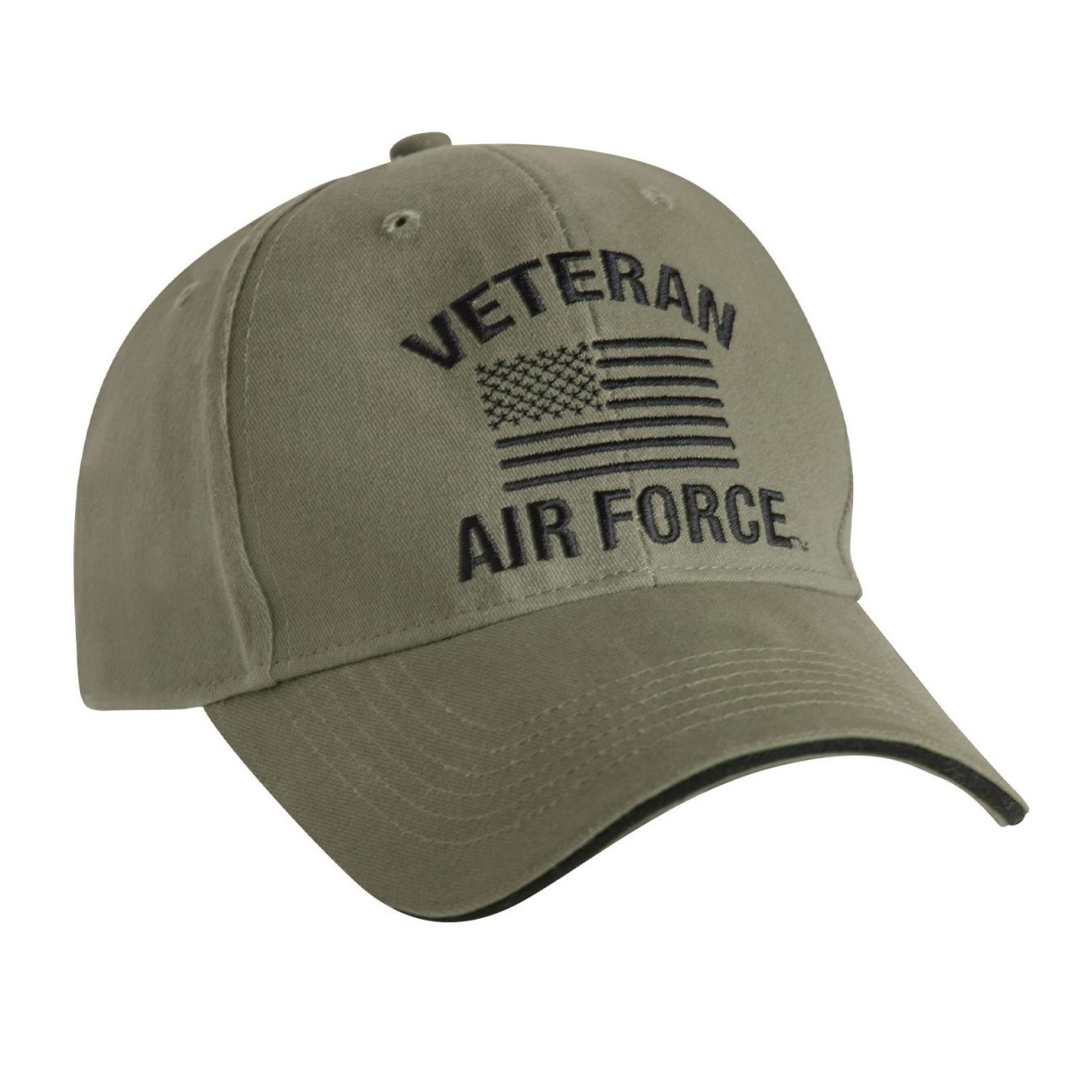 Čiapka VINTAGE VETERAN AIR FORCE s US vlajkou ZELENÁ