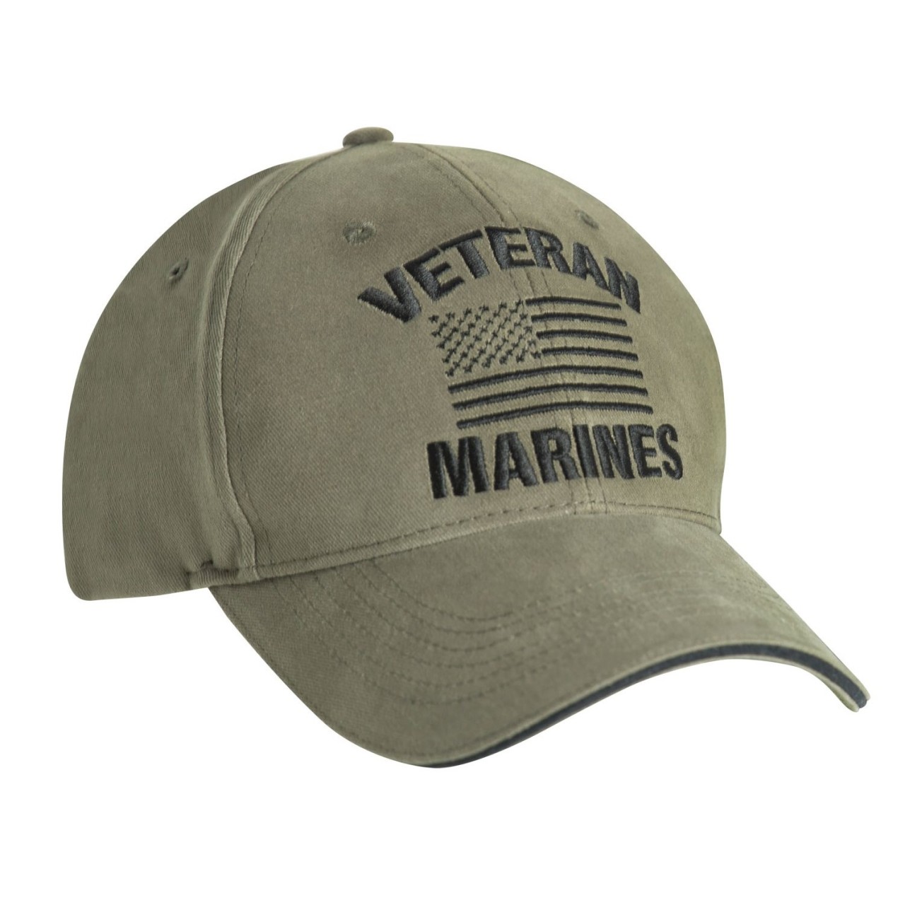 Čiapka VINTAGE VETERAN MARINES s US vlajkou ZELENÁ