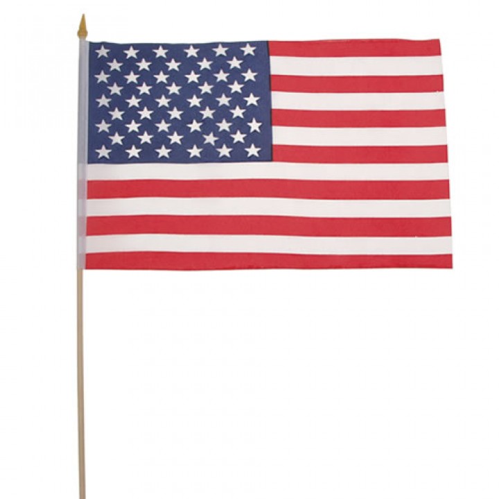 Vlajka USA drevená tyčka 30 x 45cm