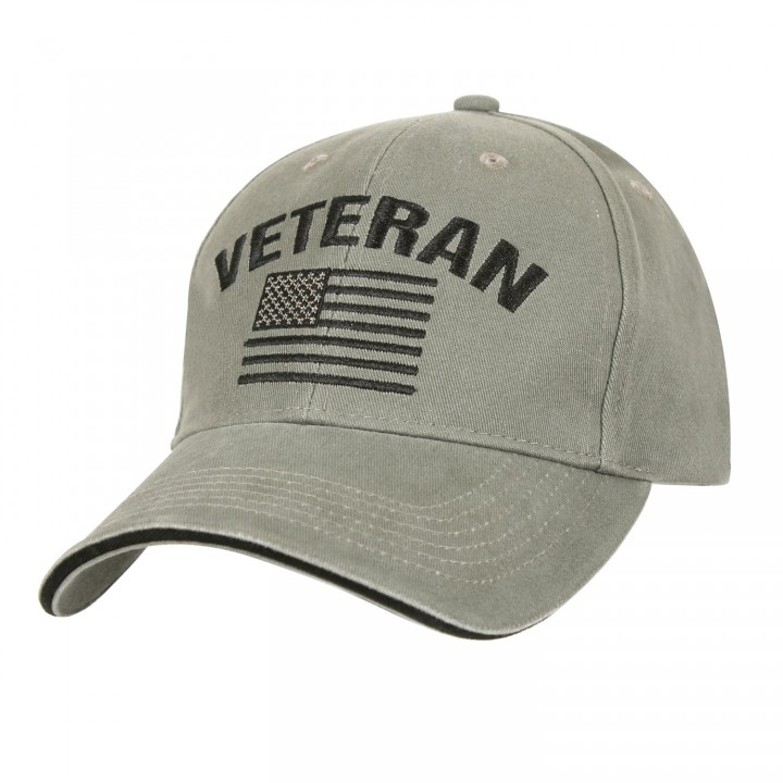 Čiapka VETERAN s US vlajkou ZELENÁ