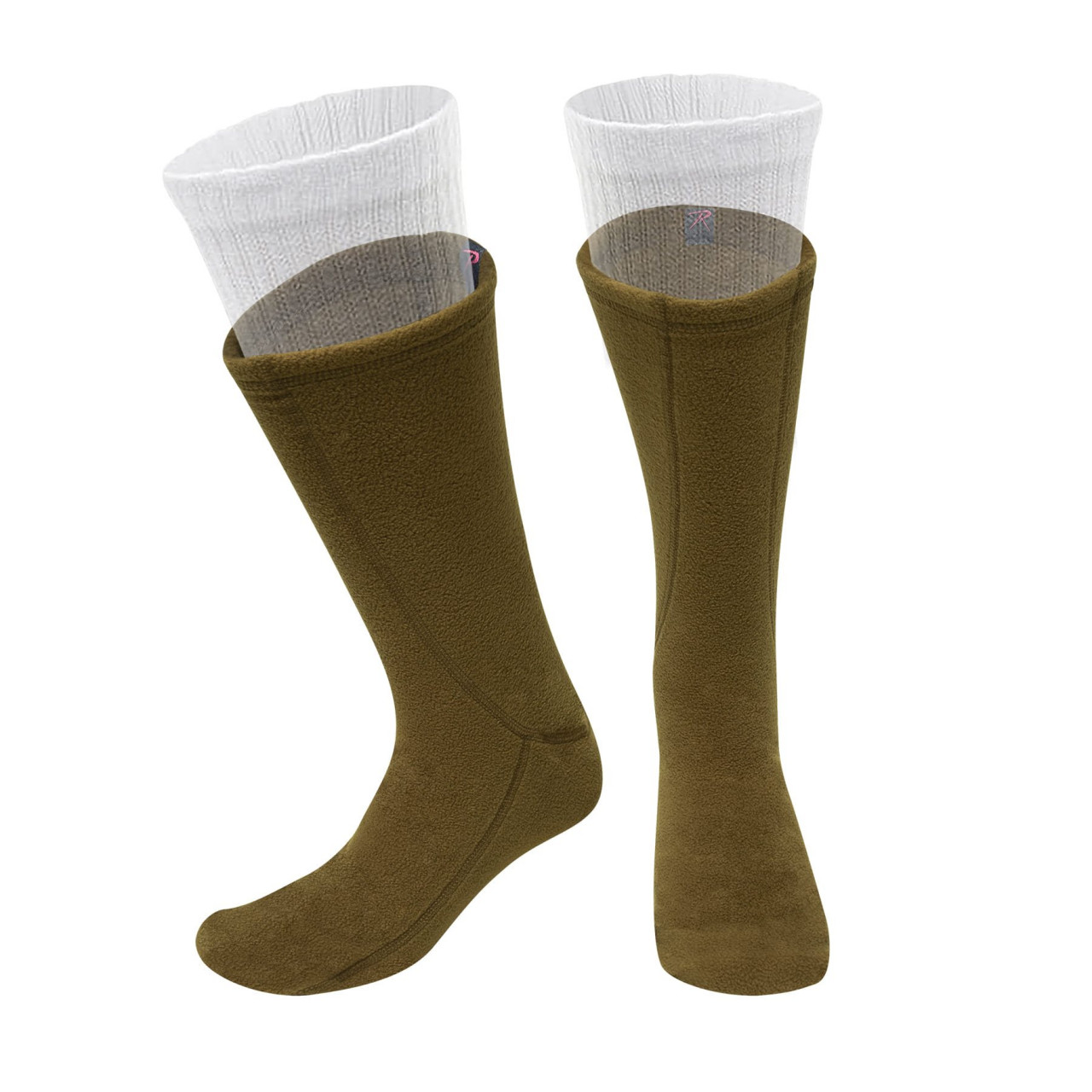 Ponožky - zatepľovacie vložky POLAR fleece COYOTE BROWN