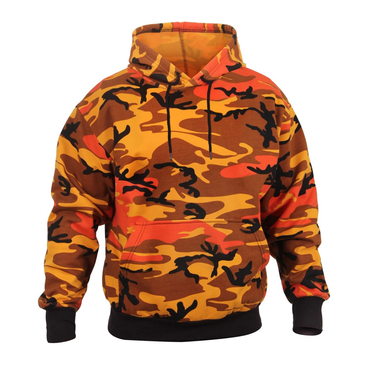 Mikina s kapucňou SAVAGE ORANGE CAMO