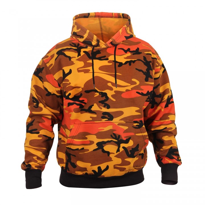 Mikina s kapucňou SAVAGE ORANGE CAMO
