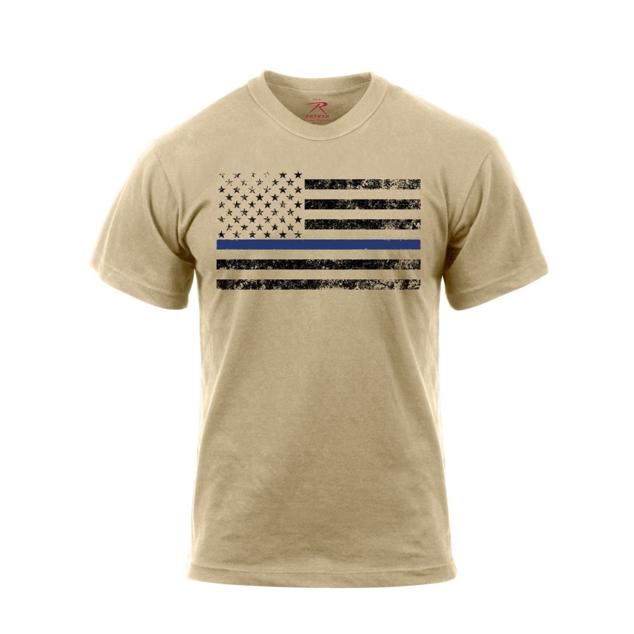 Tričko THIN BLUE LINE US vlajka KHAKI