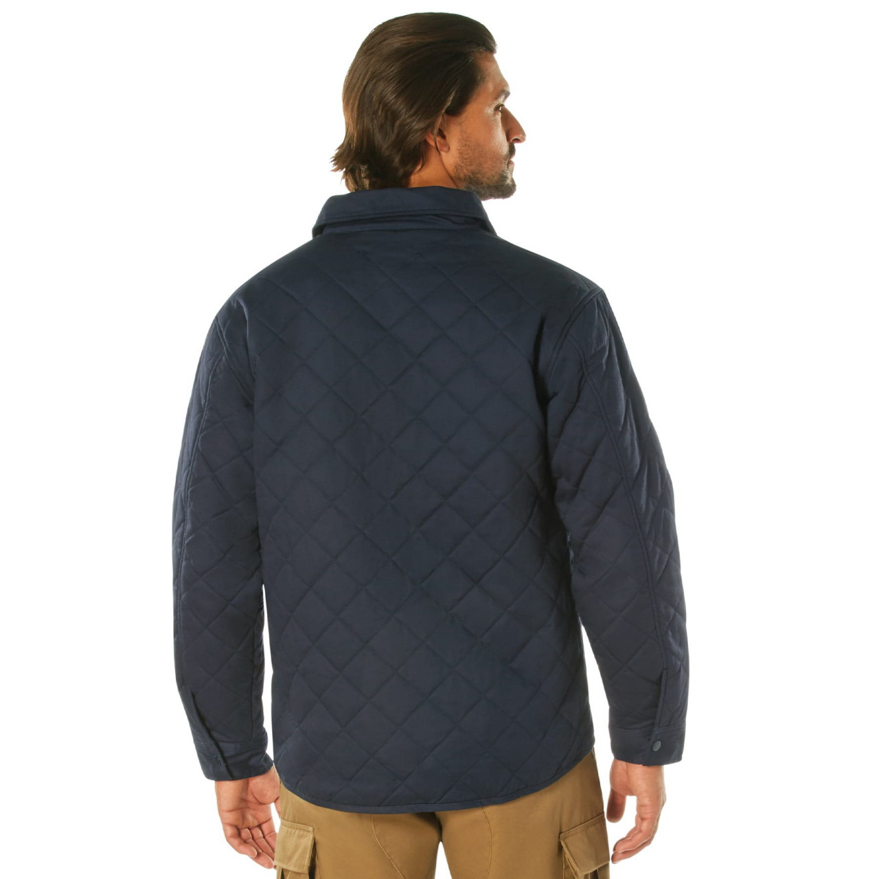 Bunda prešívaná DIAMOND QUILT bavlnená MODRÁ