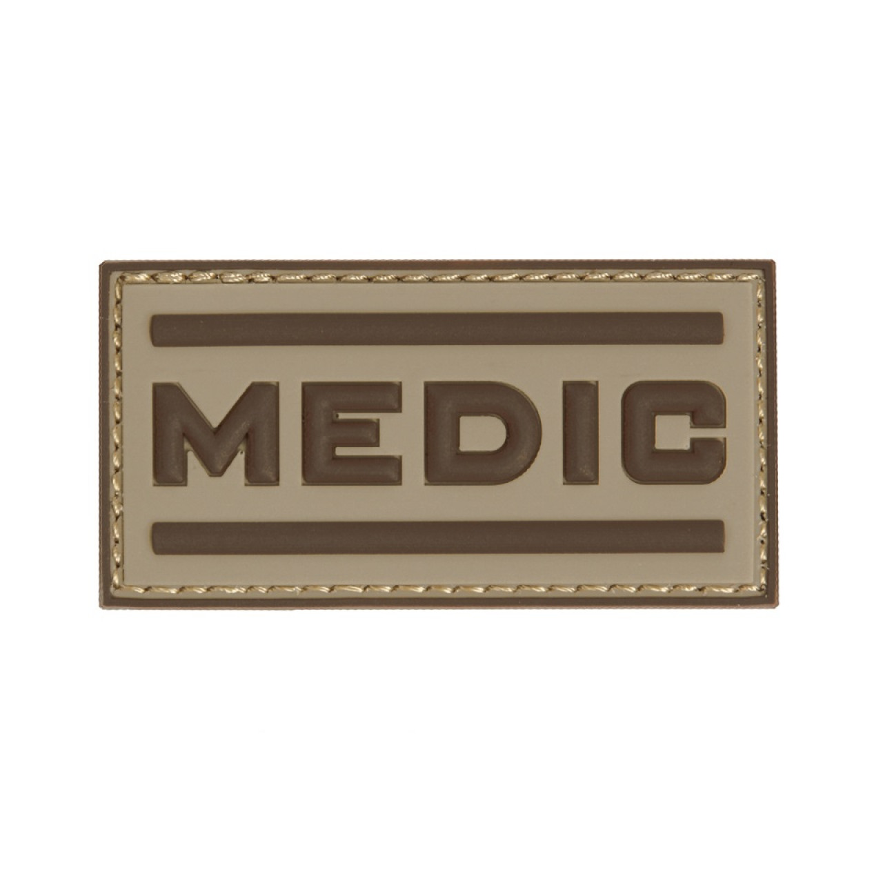 MEDIC suchý zips 3D plastová nášivka DESERT