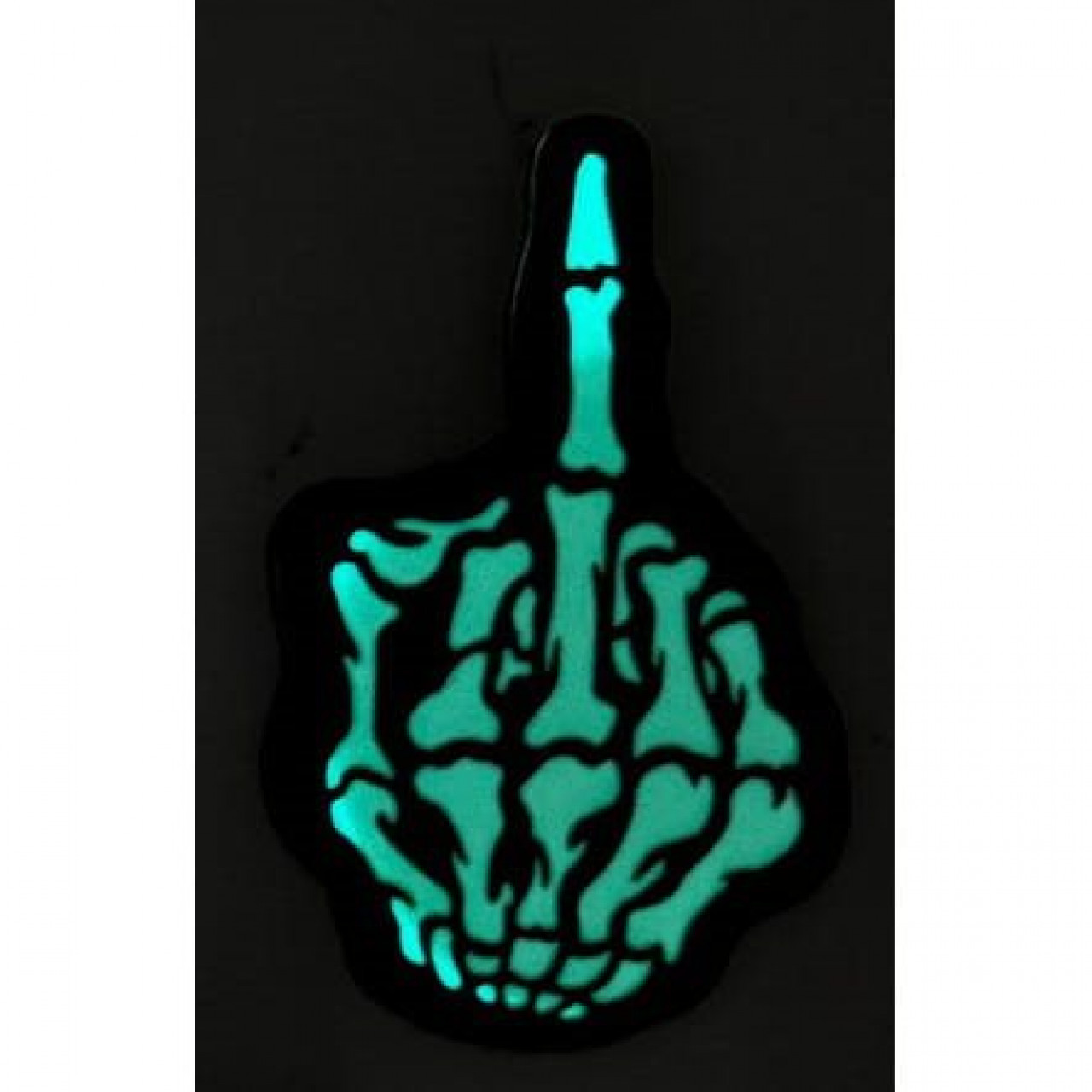 Nášivka SKULL FINGER velcro GLOW IN THE DARK