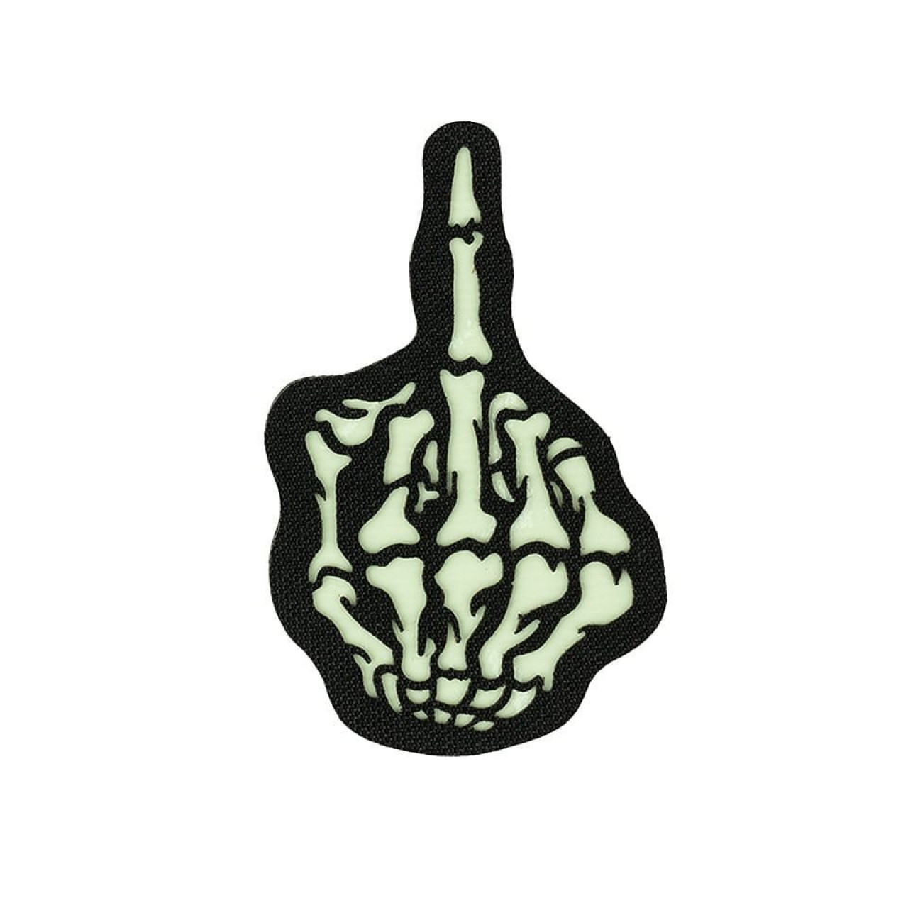 Nášivka SKULL FINGER velcro GLOW IN THE DARK