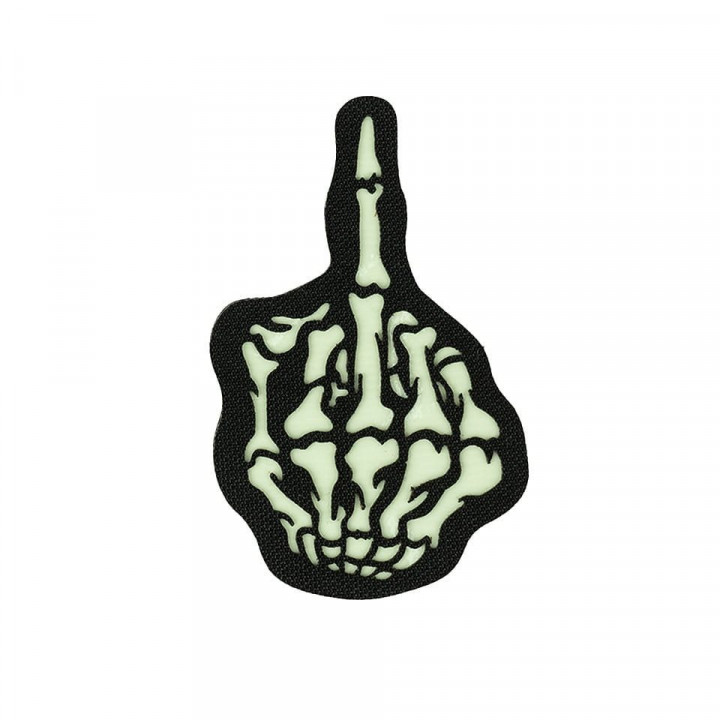 Nášivka SKULL FINGER velcro GLOW IN THE DARK