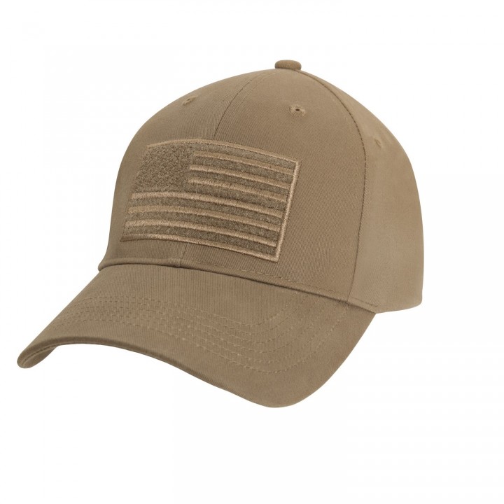 Čiapka baseball US velcro vlajka COYOTE