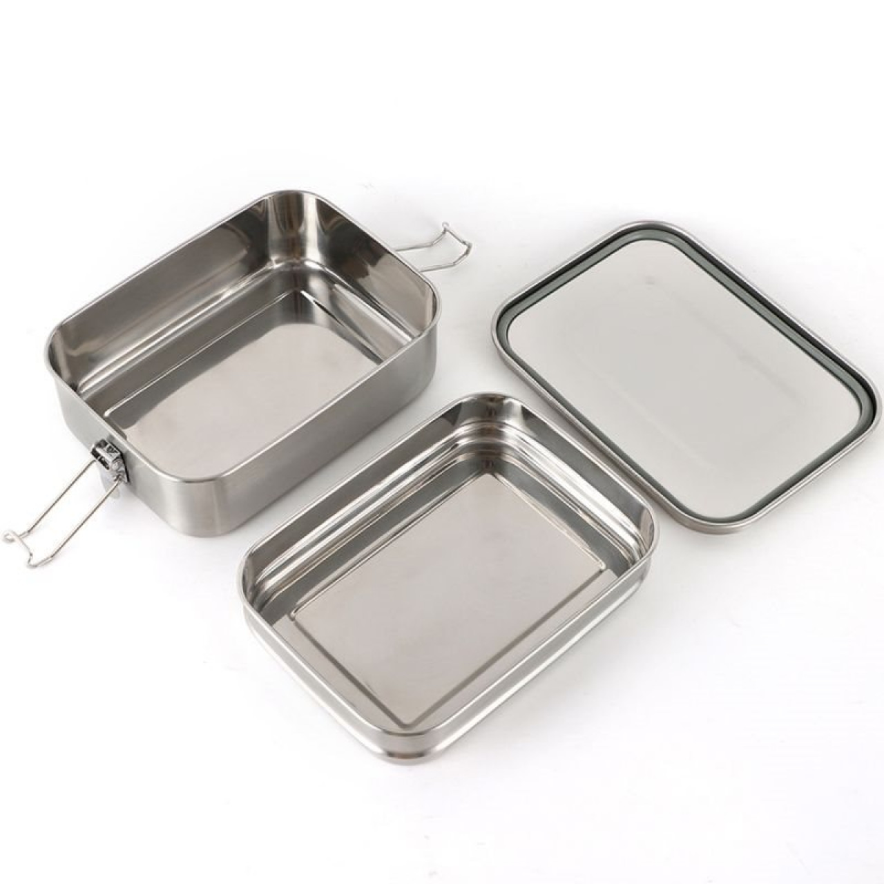 Dvojitá nerezová krabička na potraviny Lunchbox Deluxe Double