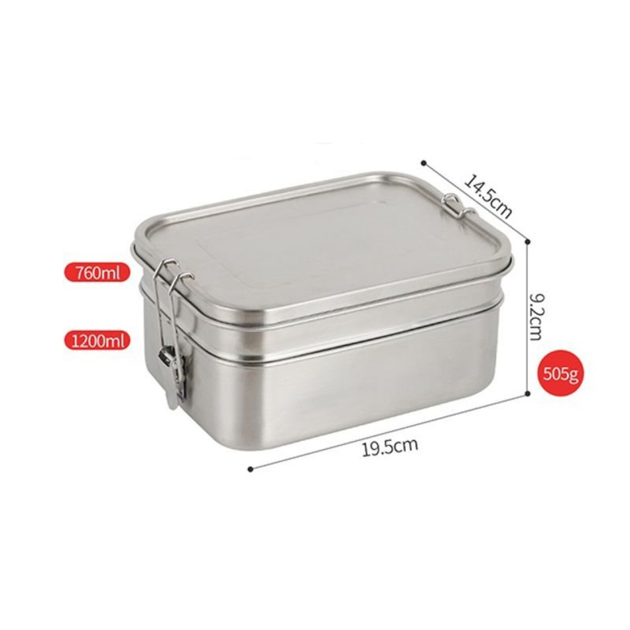 Dvojitá nerezová krabička na potraviny Lunchbox Deluxe Double