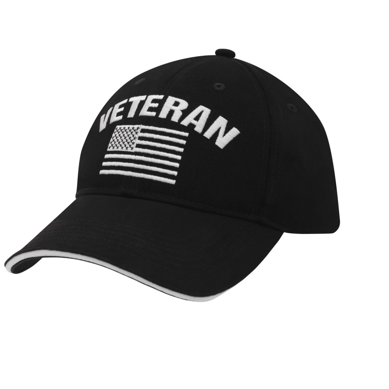Čiapka baseball US vlajka VETERAN ČIERNA