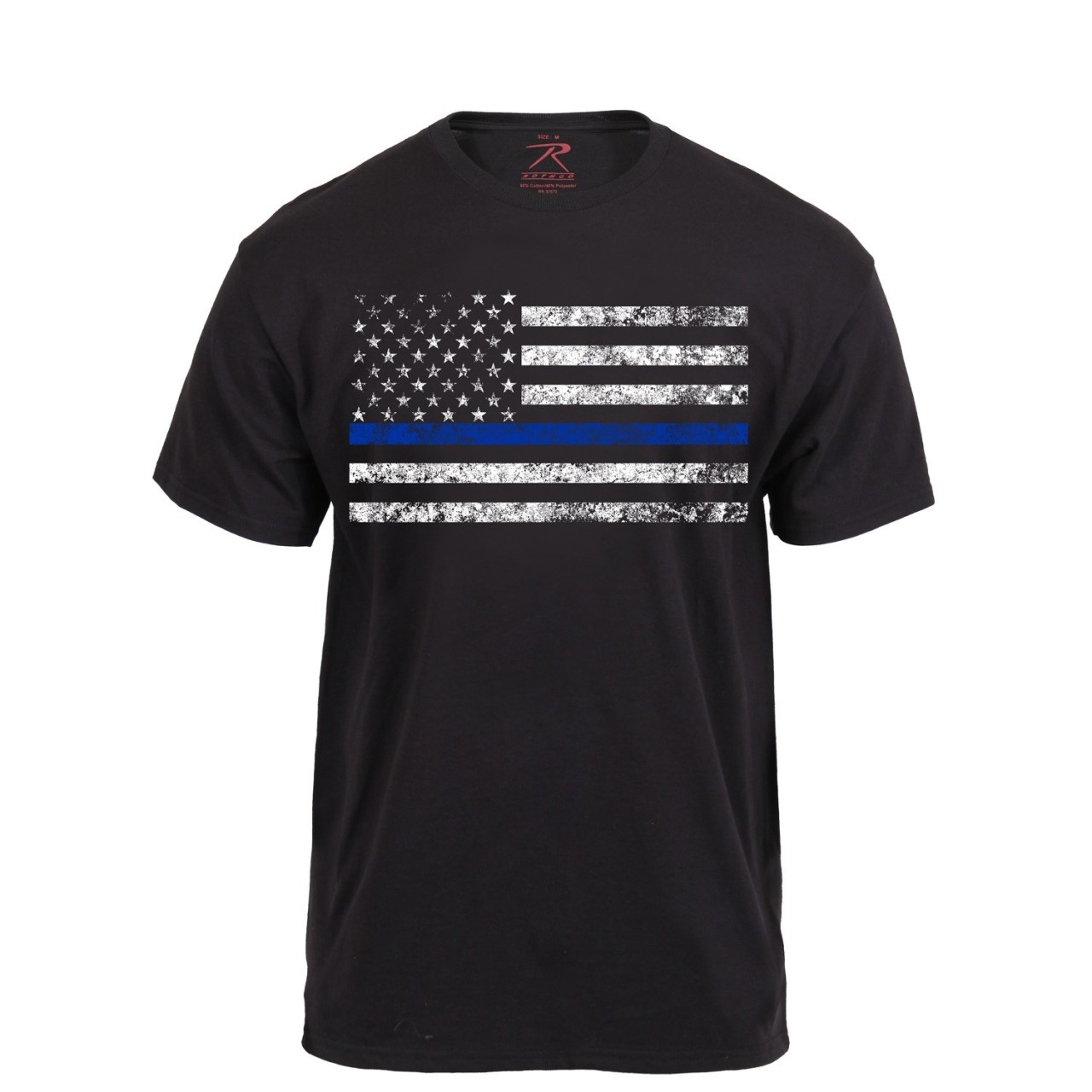 Tričko THIN BLUE LINE US vlajka ČIERNE