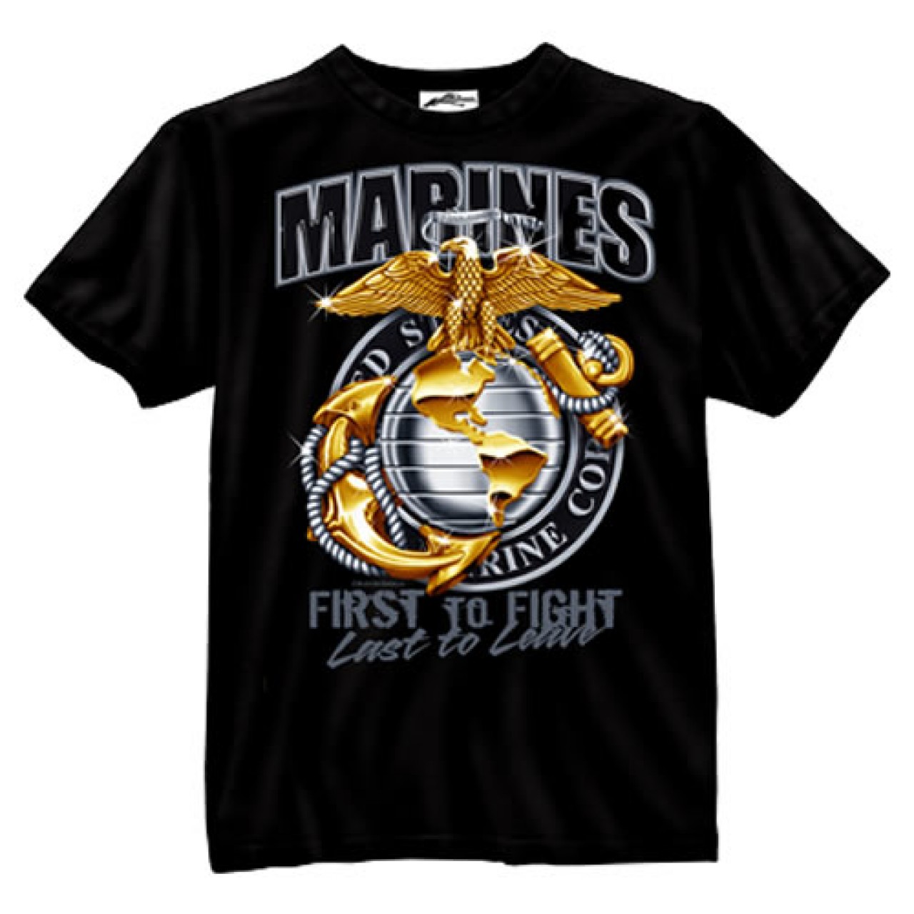Tričko USMC MARINES GLOBE & ANCHOR ČIERNE