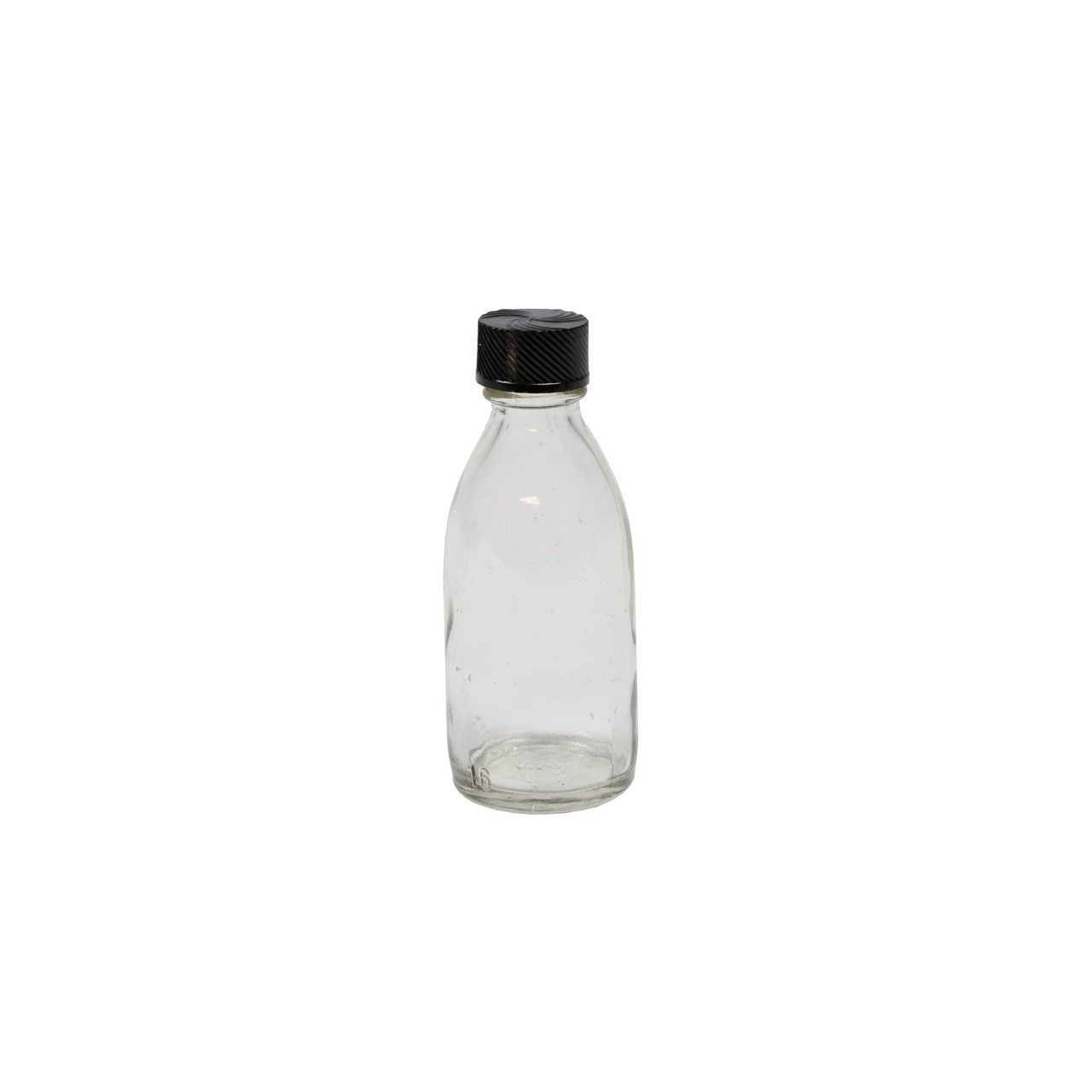 Fľaštička sklenená s úzkym hrdlom 50 ml s plastovým viečkom