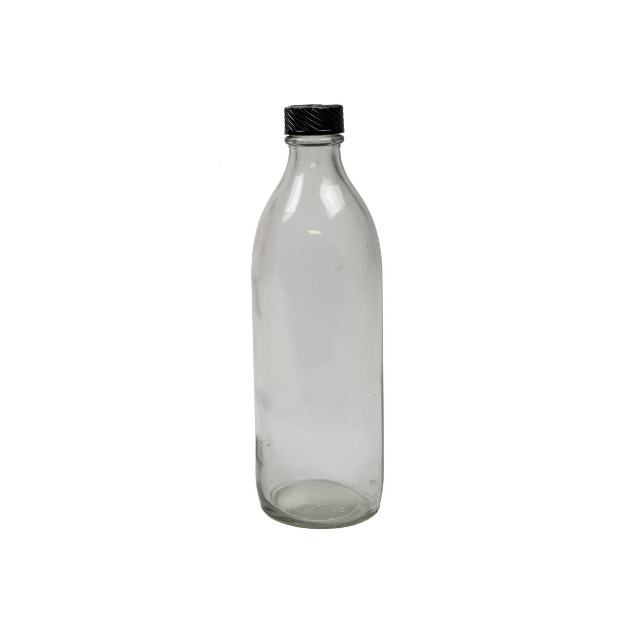 Fľaštička sklenená s úzkym hrdlom 300 ml s plastovým viečkom