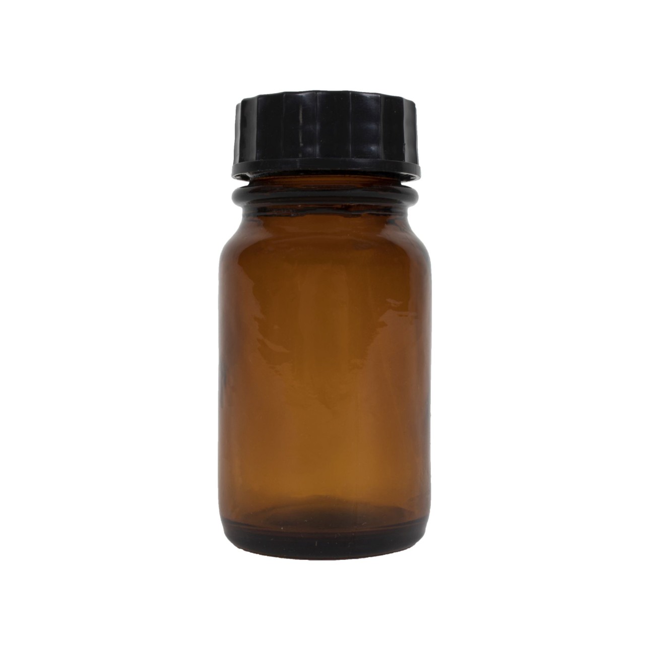 Fľaštička sklenená 60 ml s plastovým čiernym viečkom