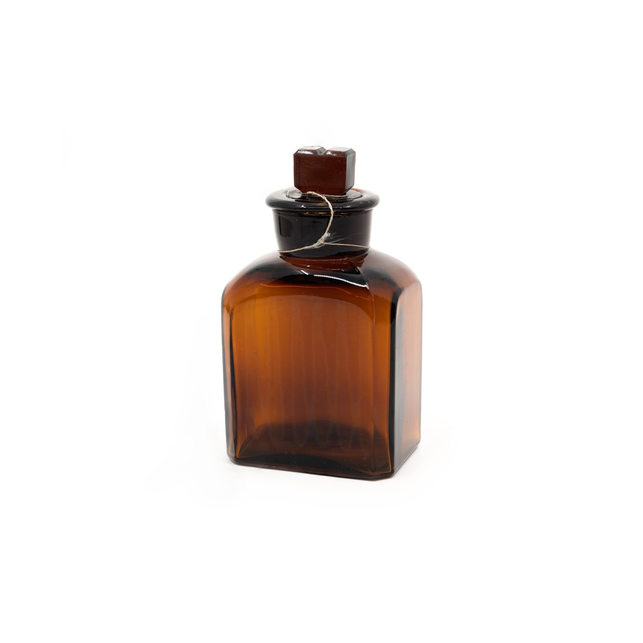 Fľaša sklenená hranatá s brúseným hrdlom 150ml HNEDÁ