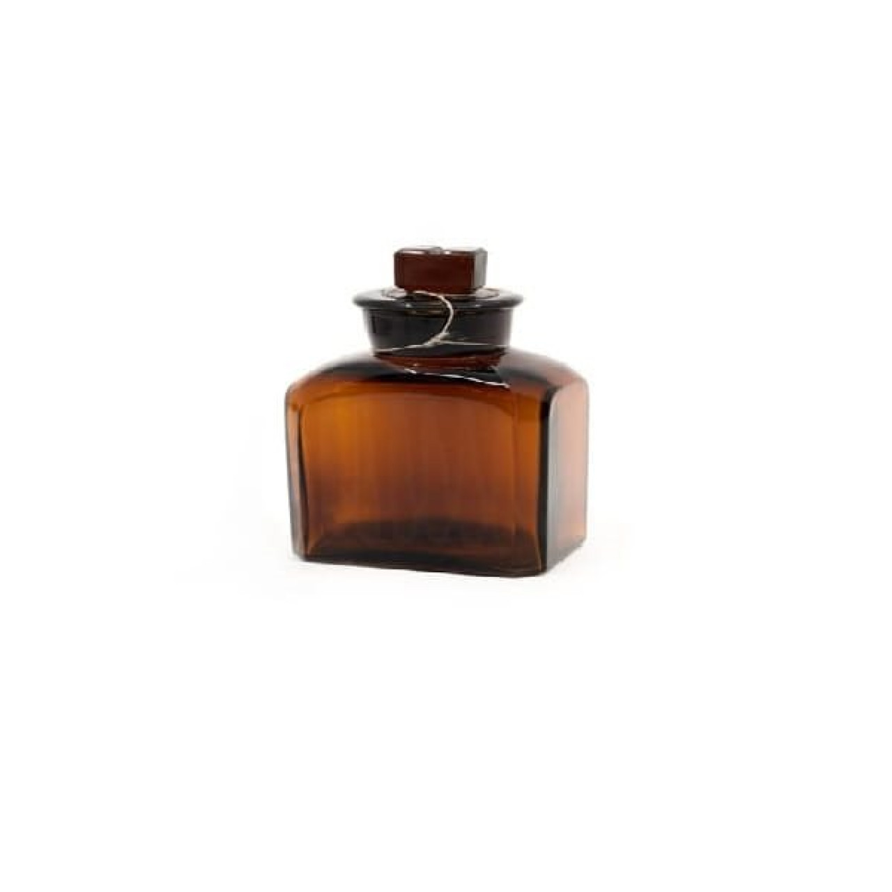 Fľaša sklenená hranatá s brúseným hrdlom 50ml HNEDÁ