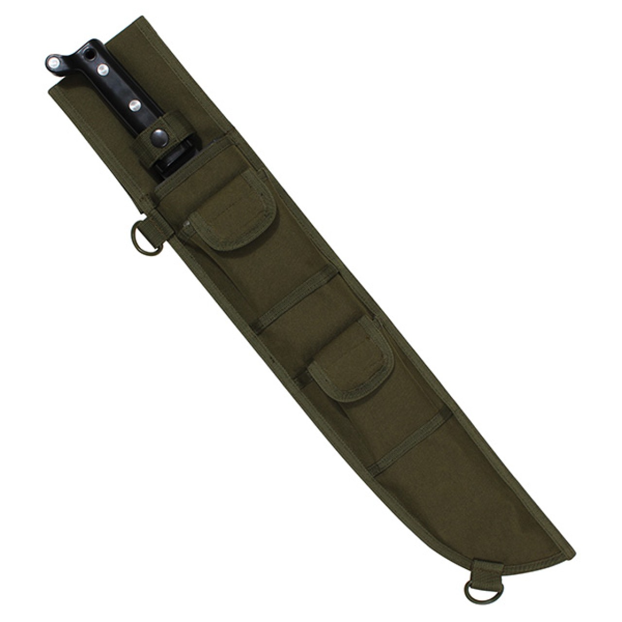 Puzdro MOLLE na mačetu 45cm s vreckami ZELENÉ