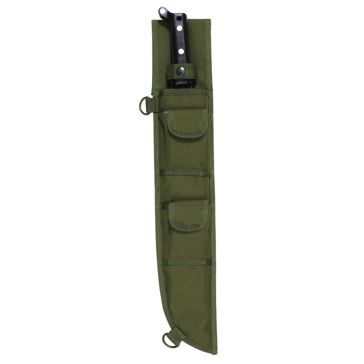 Puzdro MOLLE na mačetu 45cm s vreckami ZELENÉ