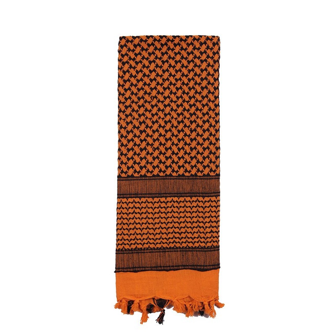 Šatka SHEMAGH 105 x 105 cm ORANŽOVO-ČIERNA