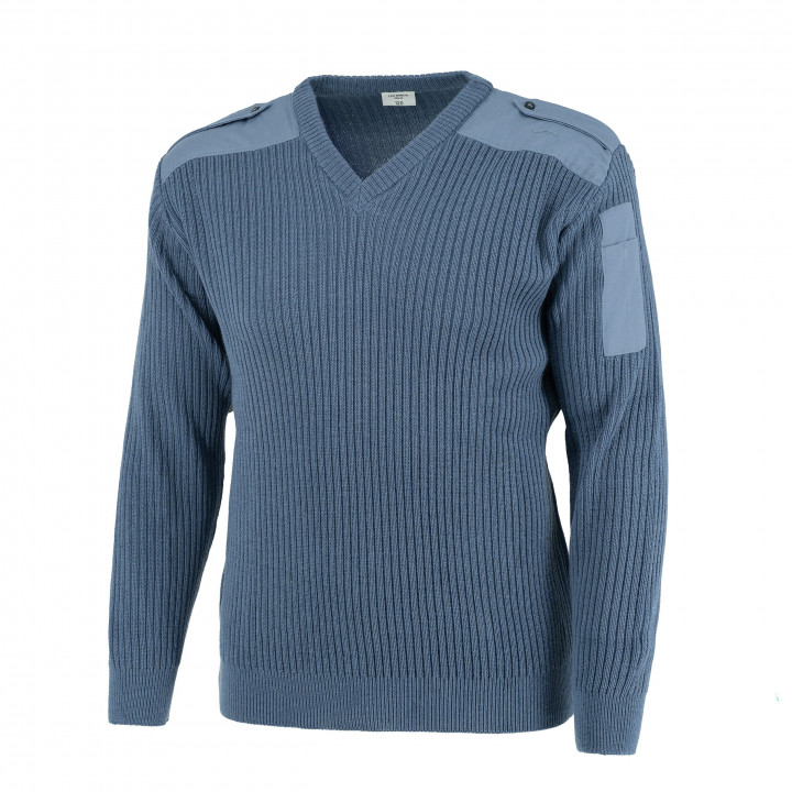 Svetr francúzsky AIR FORCE strih do V MODRÝ