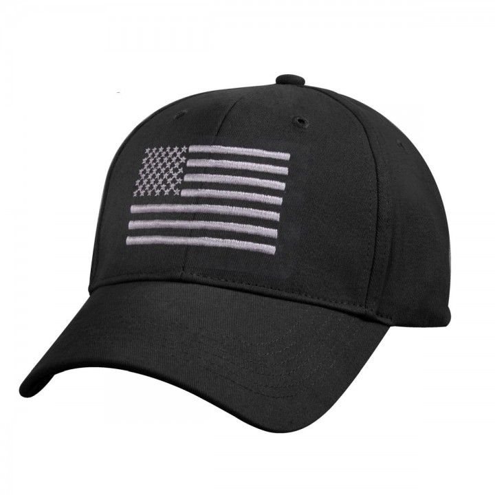 Čiapka US vlajka ČIERNA/STRIEBORNA