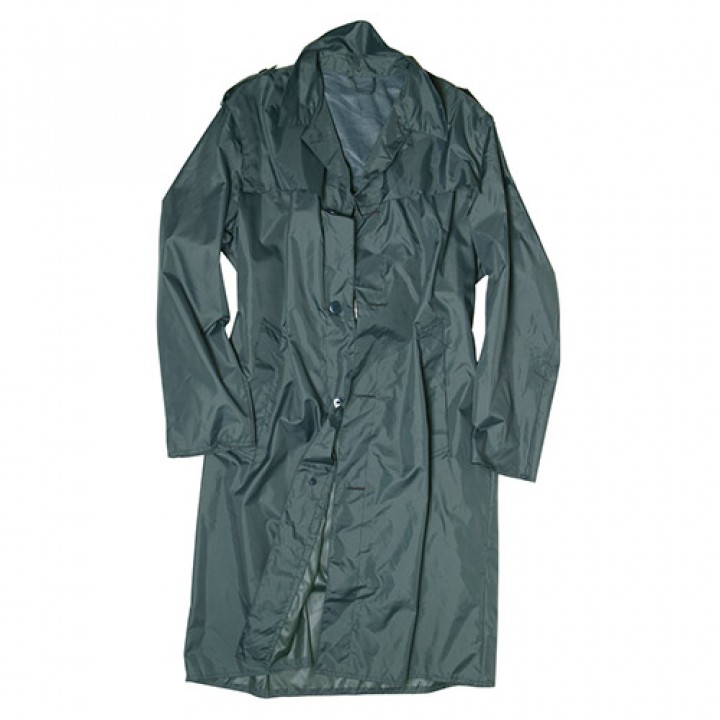 Kabát švajčiarsky do dažďa SIVOZELENÝ použitý