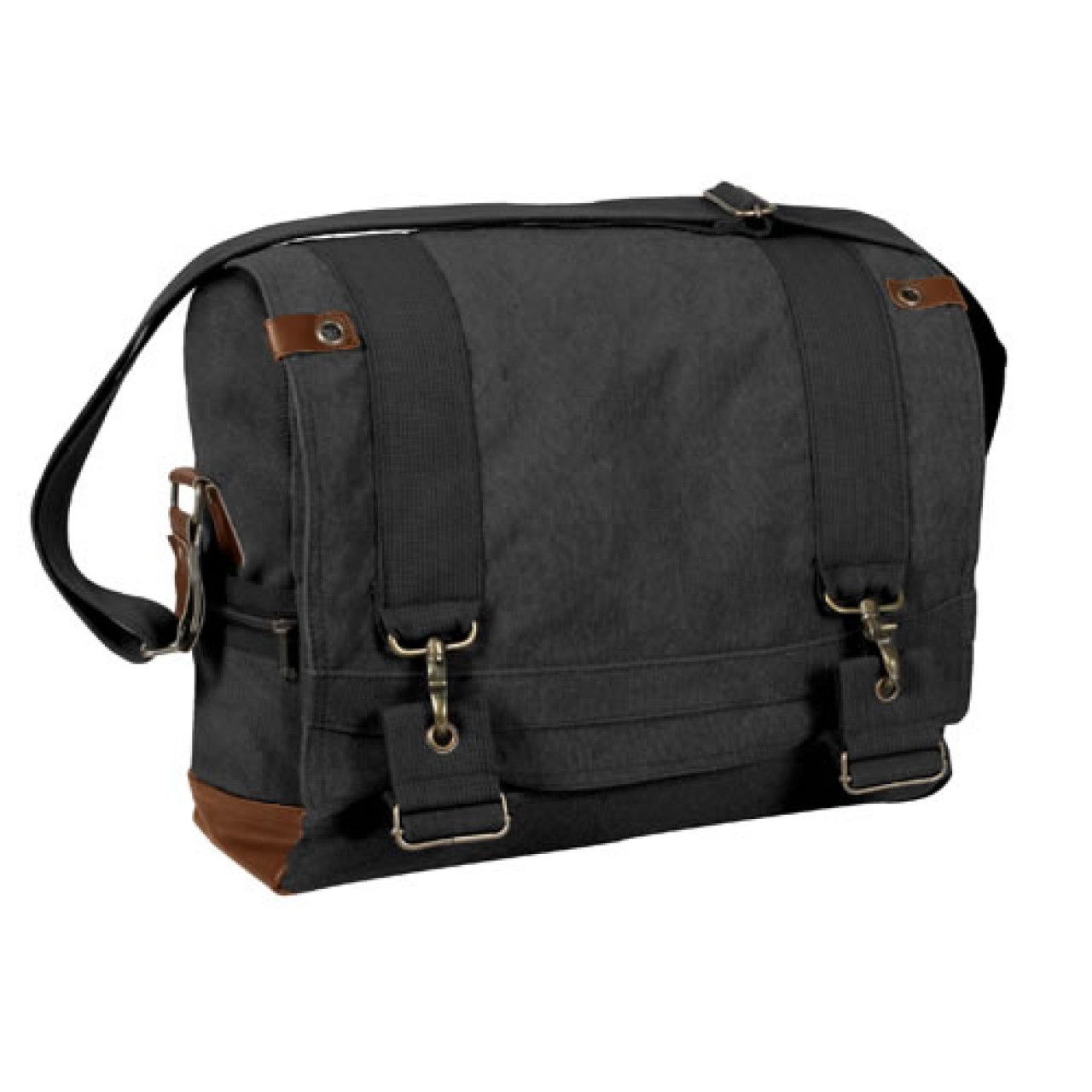Taška VINTAGE cez rameno B-15 PILOT MESSENGER ČIERNA