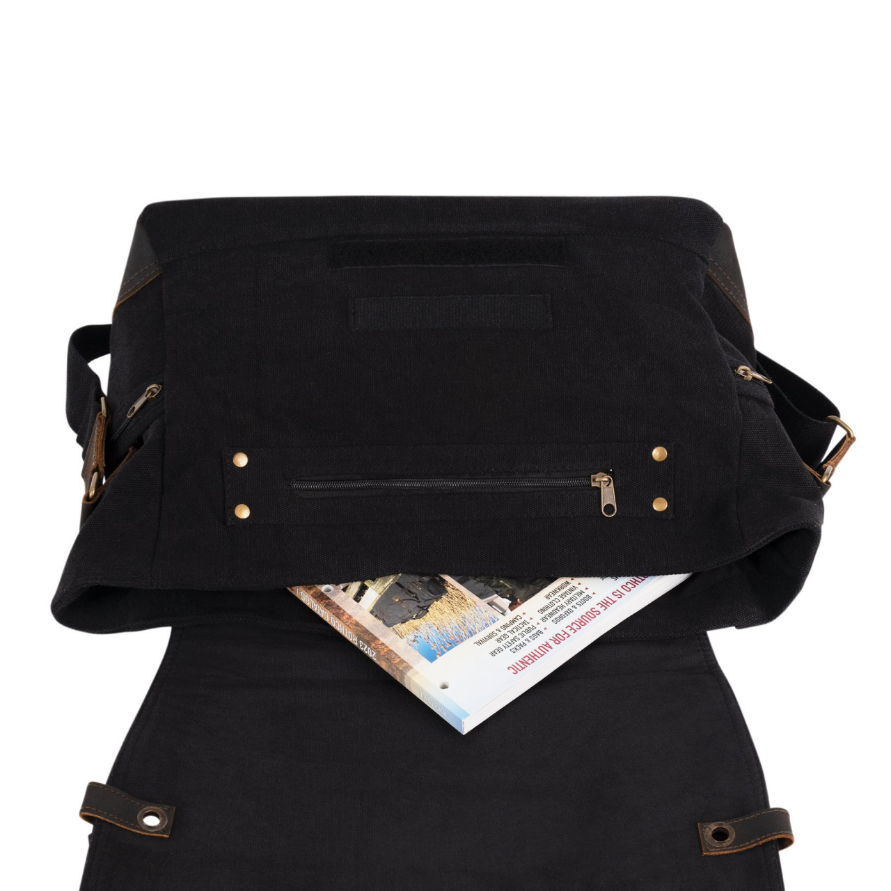 Taška VINTAGE cez rameno B-15 PILOT MESSENGER ČIERNA