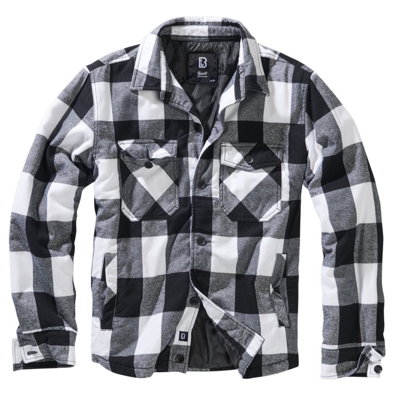 Košeľa LUMBERJACKET dlhý rukáv flanel BIELO/ČIERNA