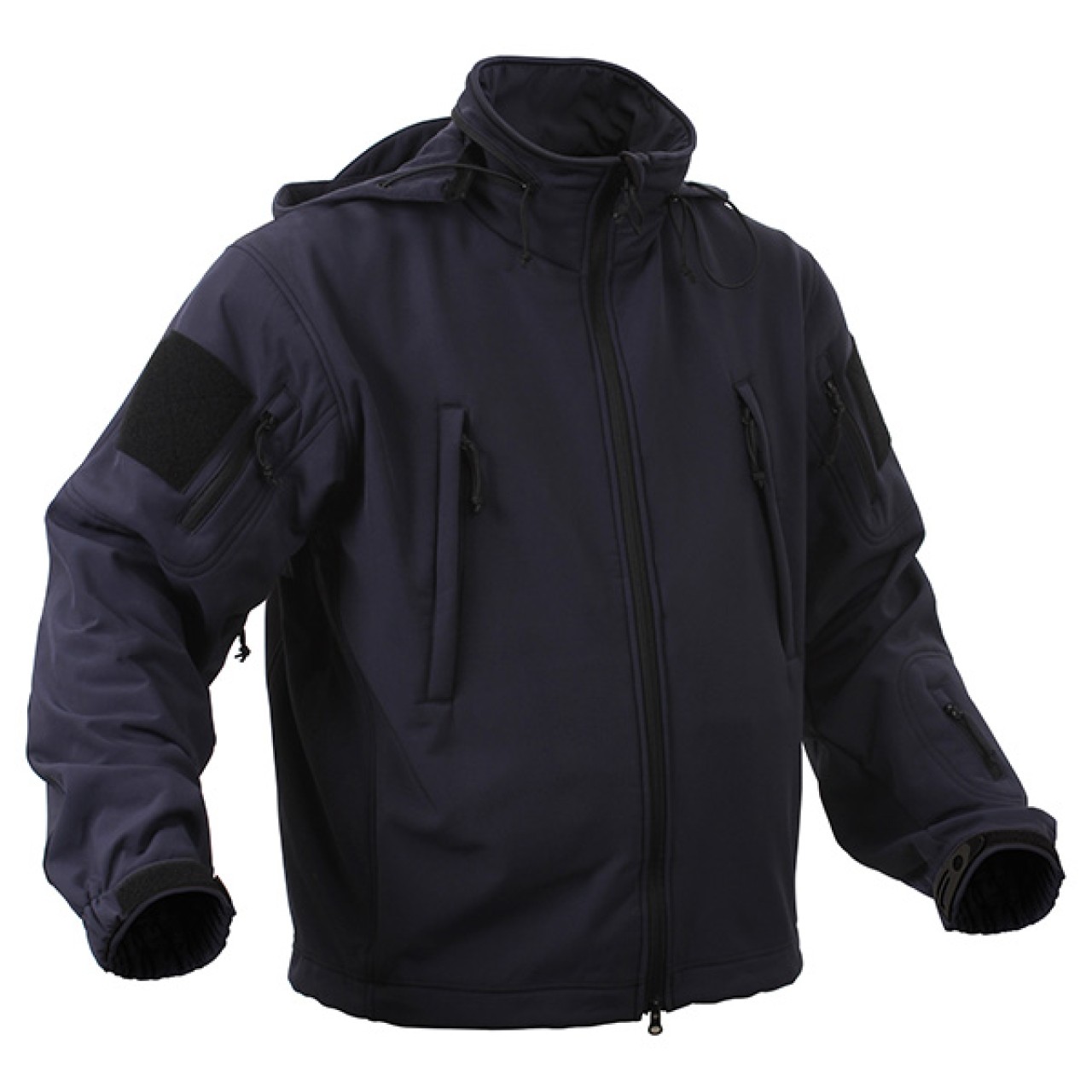 Bunda TACTICAL s kapucňou softshell TMAVO MODRÁ