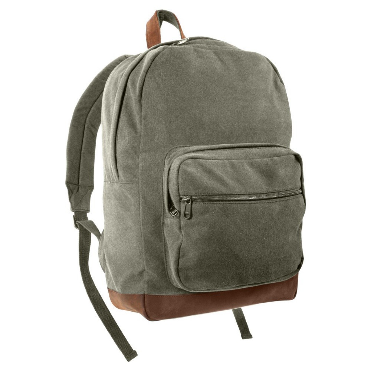 Ruksak VINTAGE TEARDROP kožené prvky OLIV