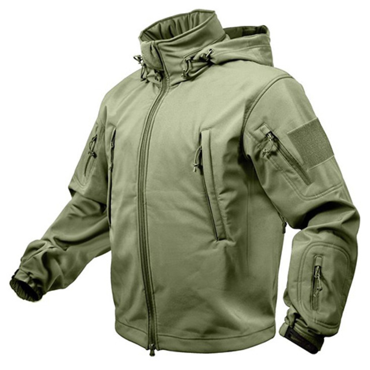 Bunda TACTICAL s kapucňou softshell OLIV