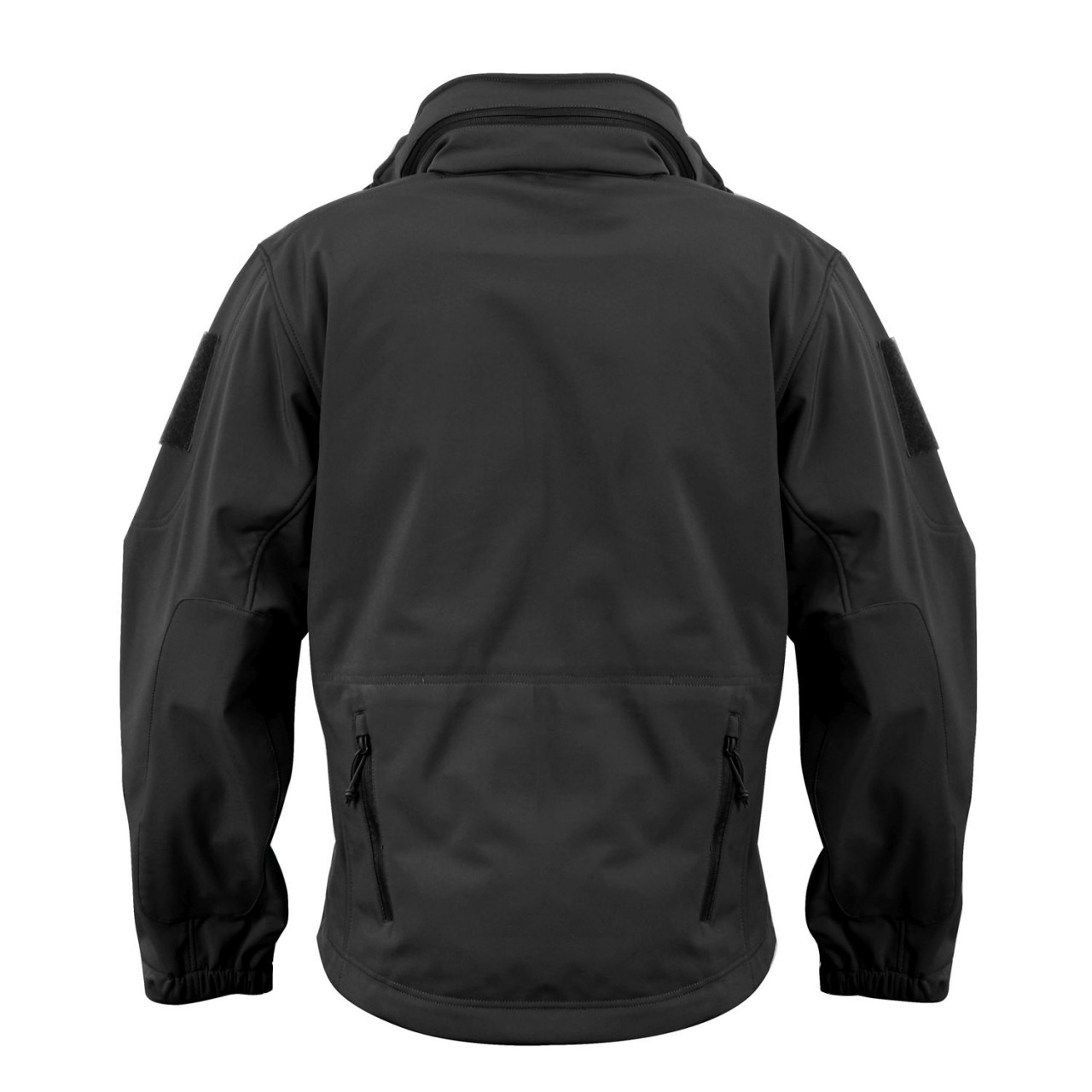 Bunda SECURITY s kapucňou softshell ČIERNA