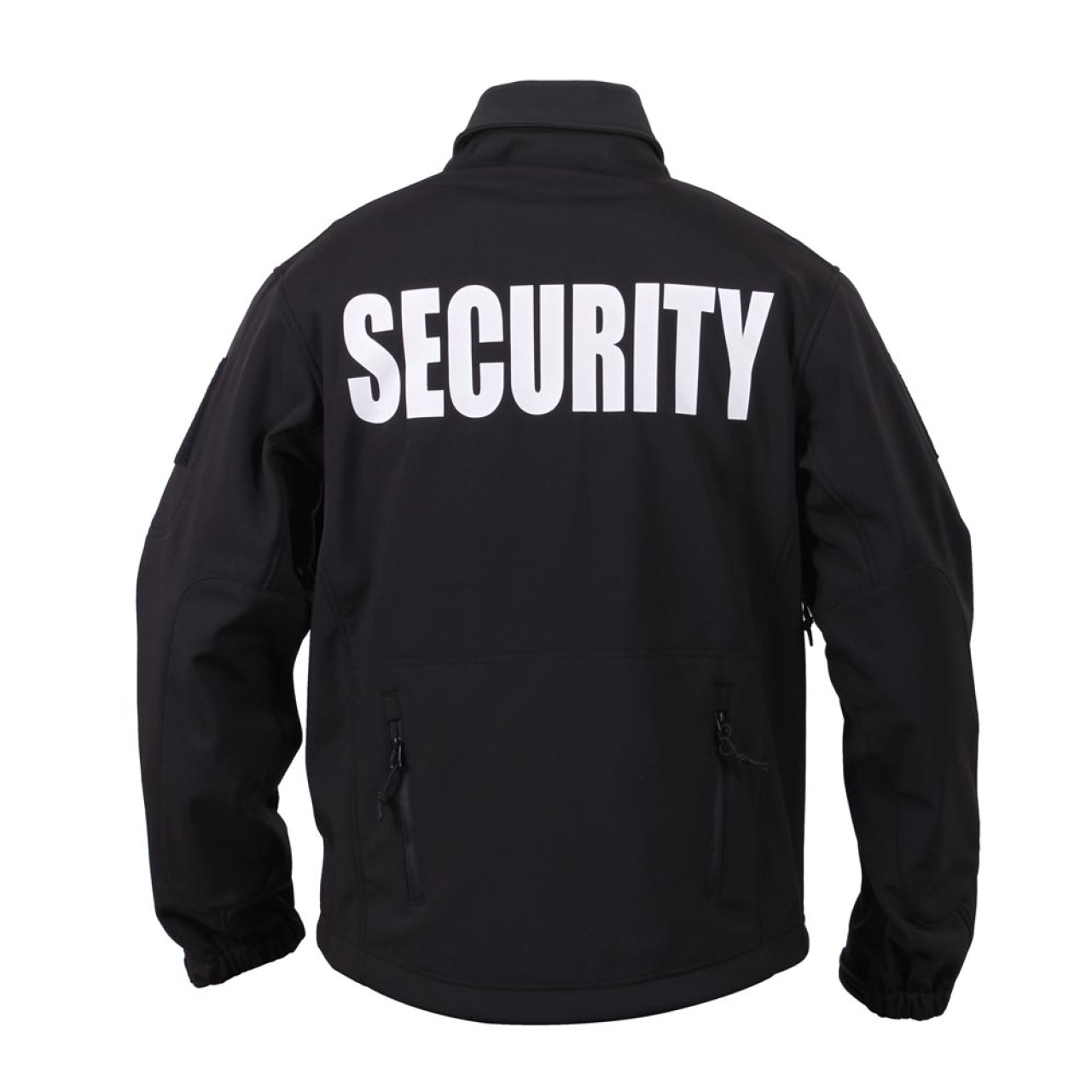 Bunda SECURITY s kapucňou softshell ČIERNA