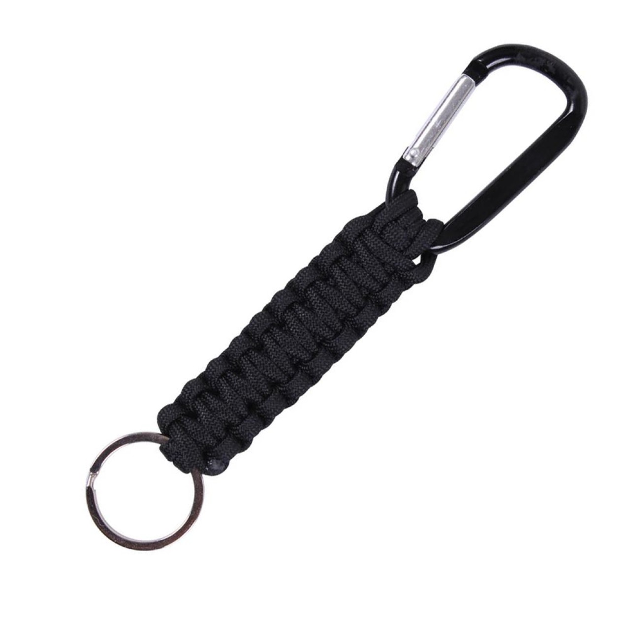 Kľúčenka PARACORD s karabínou ČIERNA