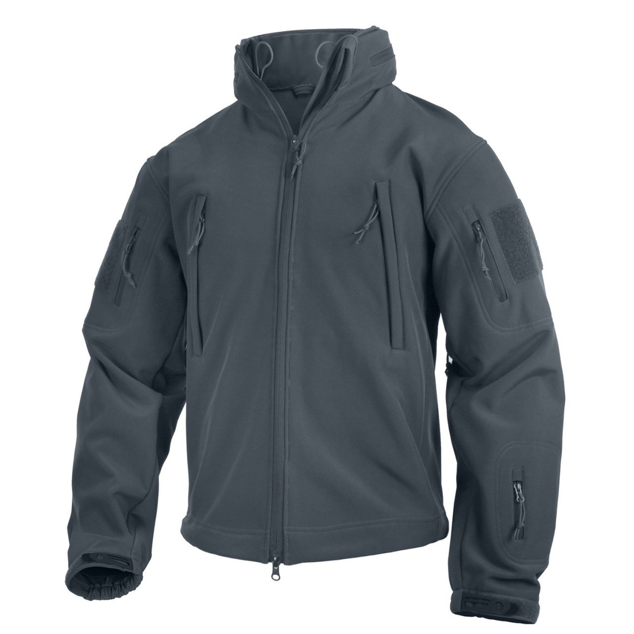 Bunda TACTICAL s kapucňou softshell SIVÁ