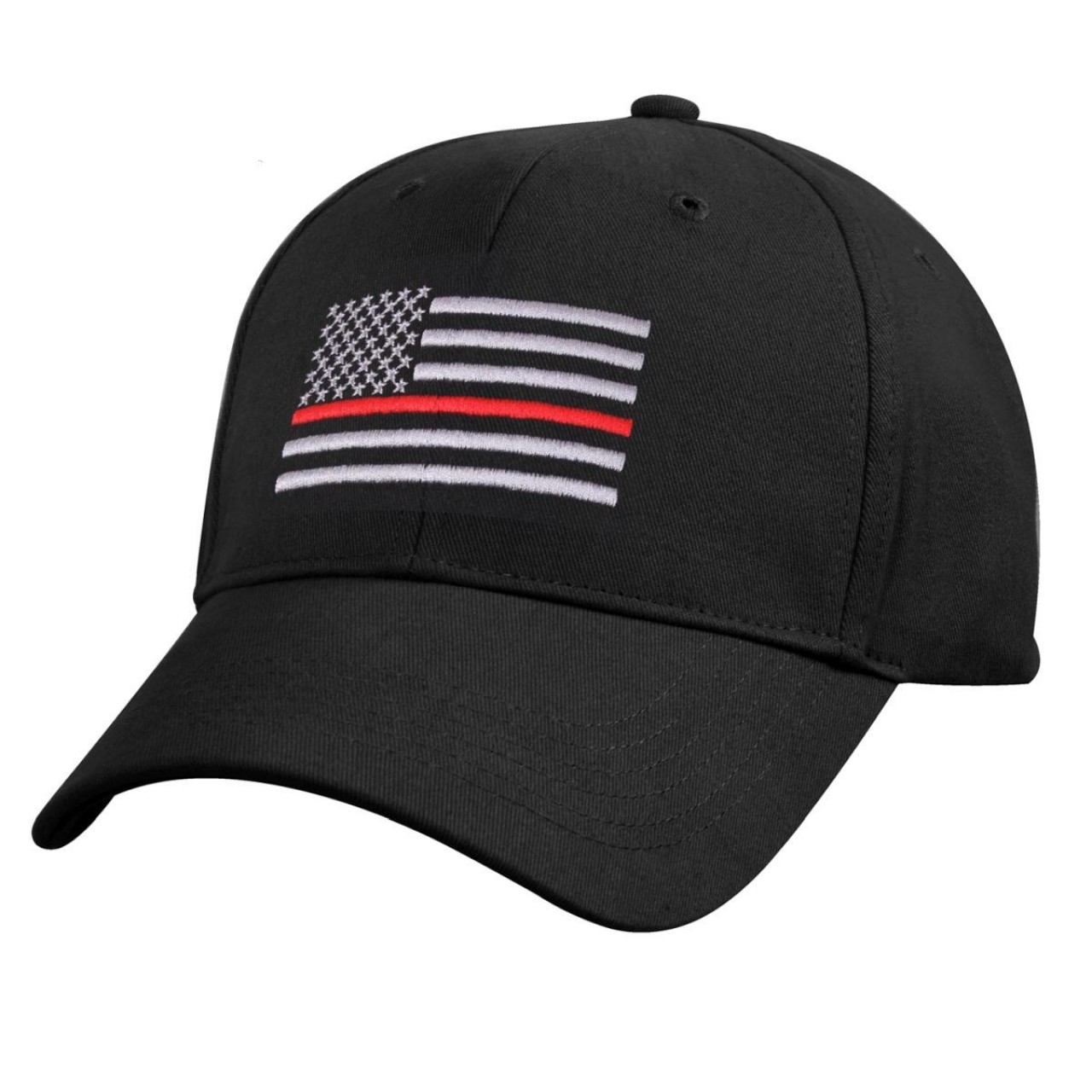 Čiapka US vlajka s červenou linkou ČIERNA