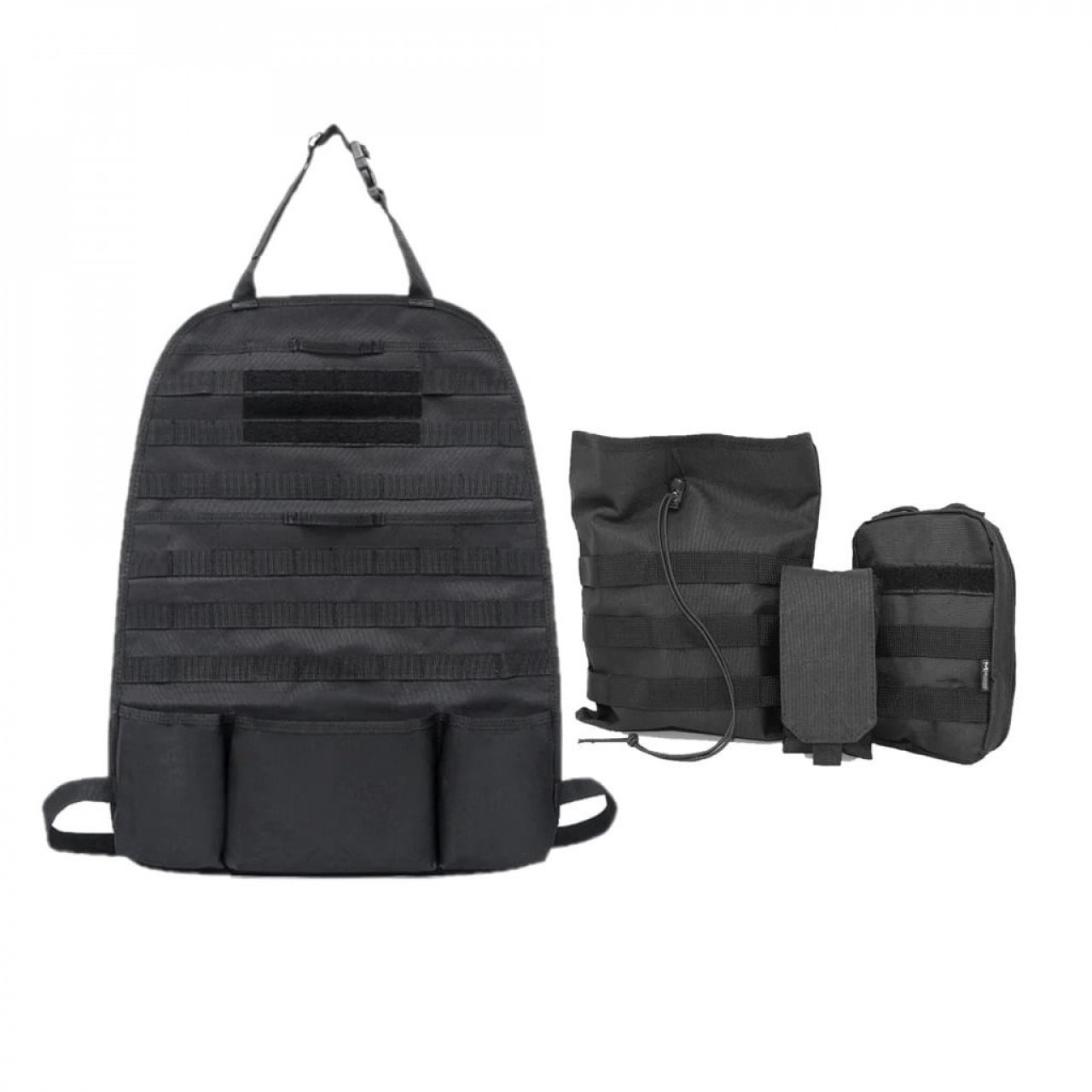 Panel taktický MOLLE do auta na opierku sedadla ČIERNY