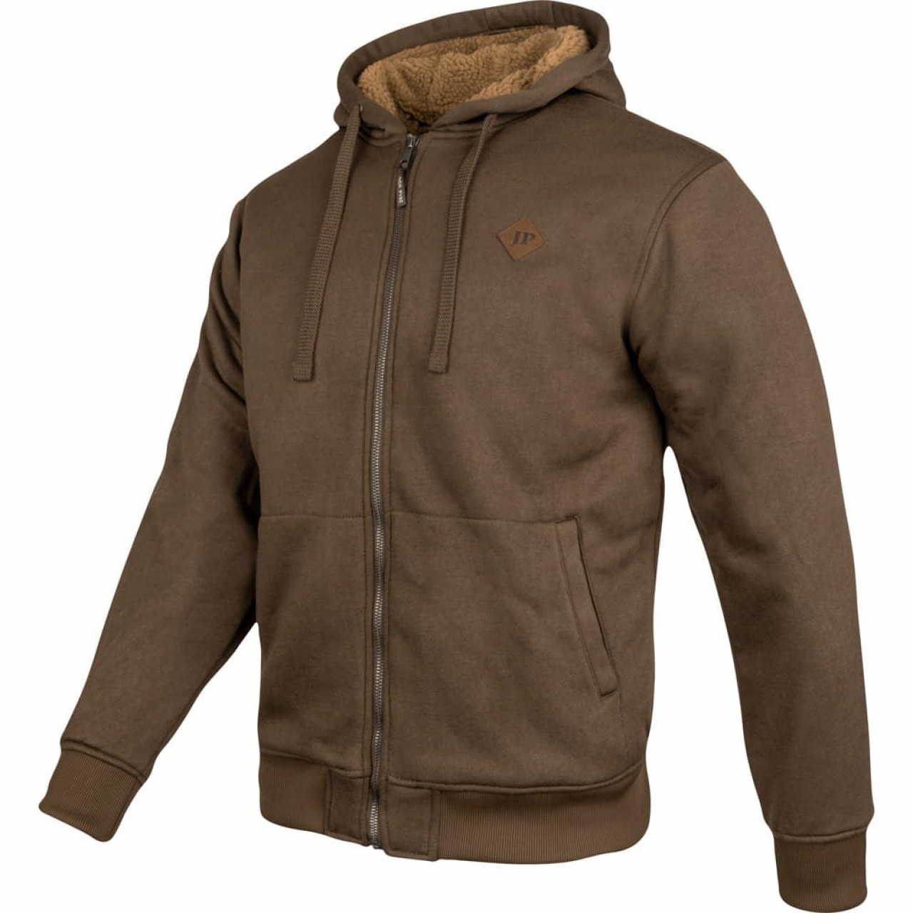 Mikina Yakka so zipsom a kožušinovým lemovaním BROWN