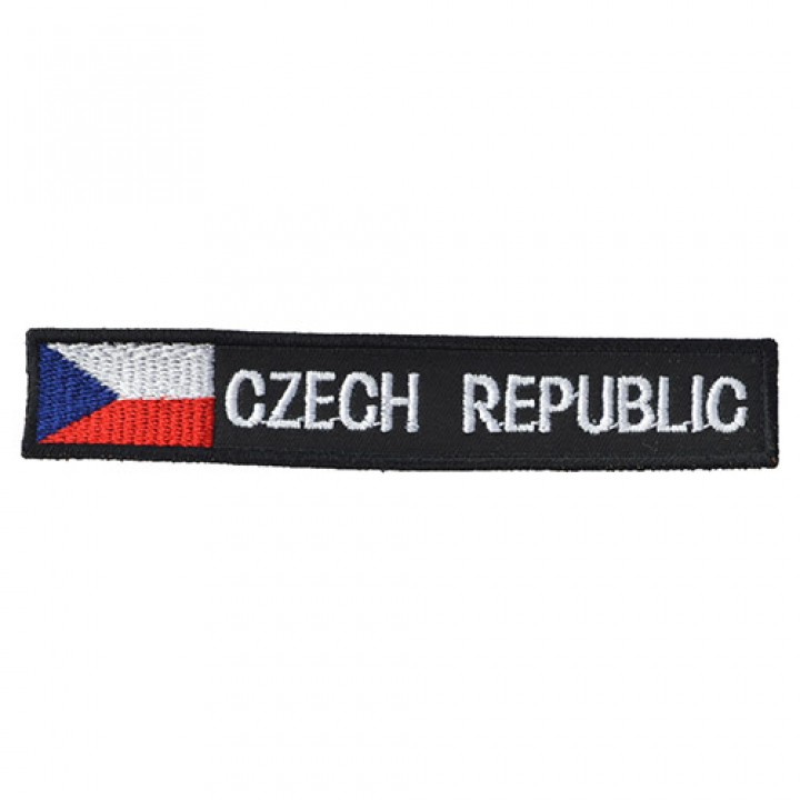 Nášivka CZECH REPUBLIC S VLAJKOU - ČIERNA