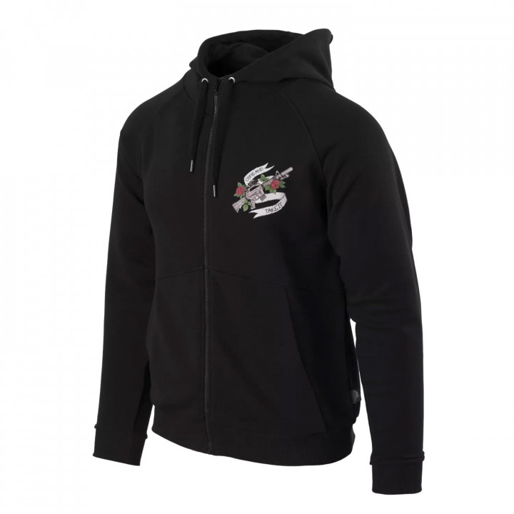 Mikina COME AND TAKE IT zips s kapucňou ČIERNA