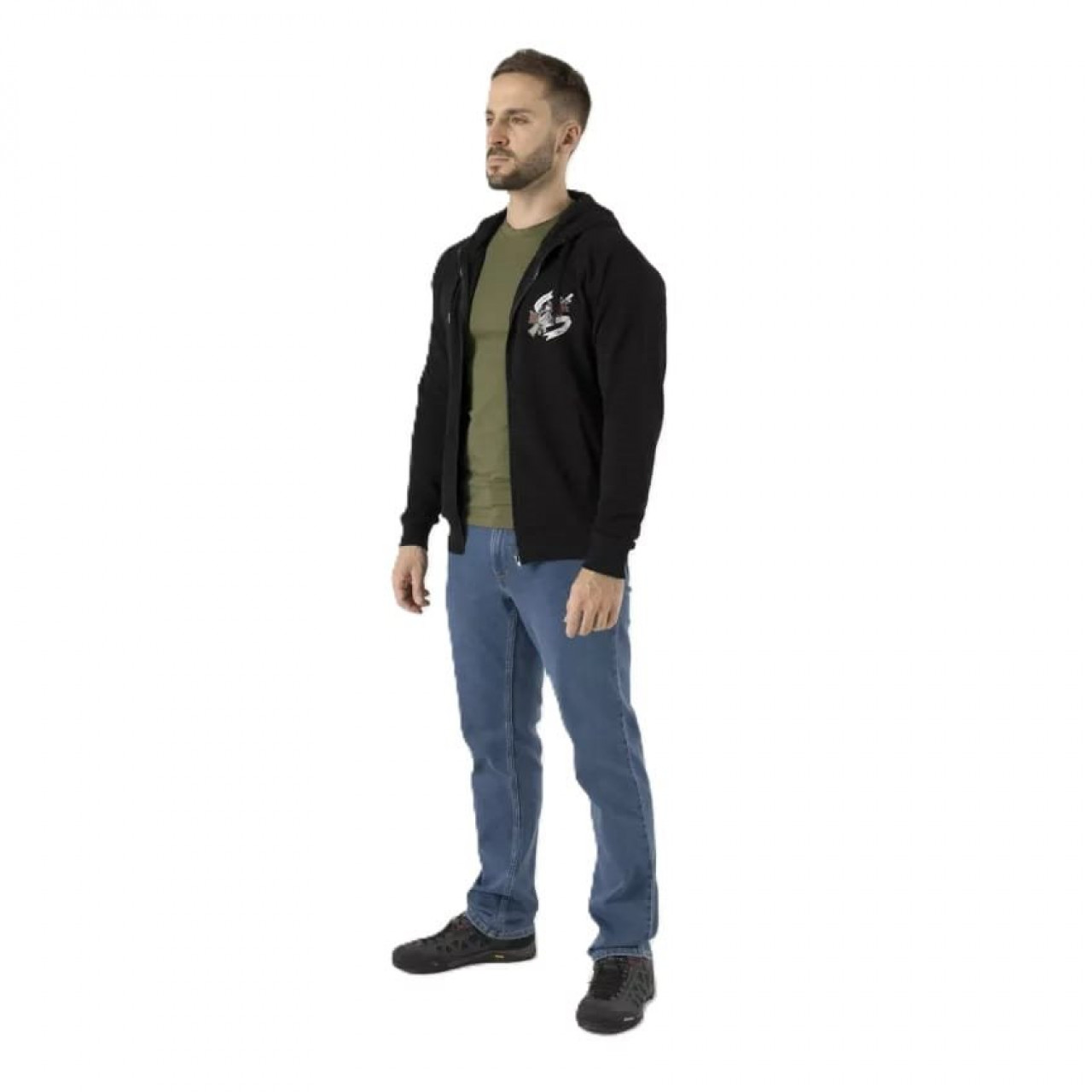 Mikina COME AND TAKE IT zips s kapucňou ČIERNA