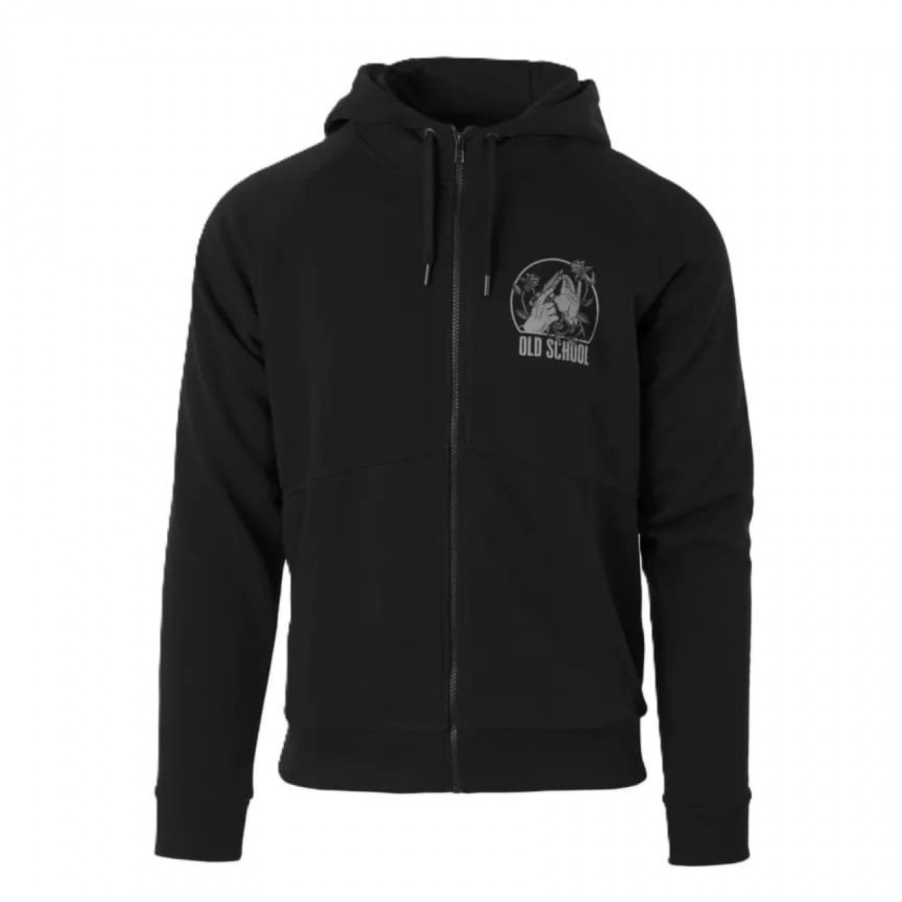Mikina OLD SCHOOL zips s kapucňou ČIERNA