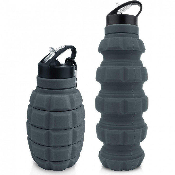 Fľaša GRANÁT skladacia 580 ml ŠEDÁ